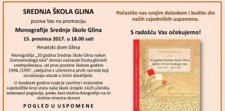 Promocija Monografije Srednje škole Glina