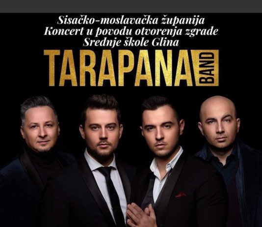 Nakon svečanog otovrenja obnovljene zgrade Srednje škole Glina koncert Tarapana banda