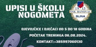ŠNK BANOVAC GLINA Upis u školu nogometa!