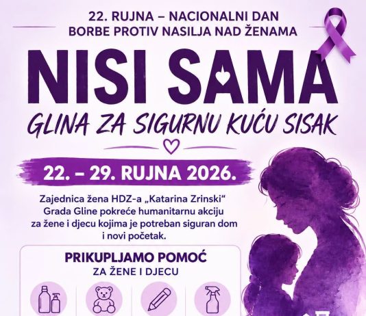 „Nisi sama“: U Glini počinje humanitarna akcija za žene i djecu iz Sigurne kuće Sisak