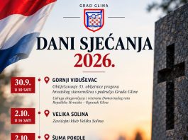 Glina obilježava 35. obljetnicu ratnih stradanja i progona: Dani sjećanja počinju 30. rujna